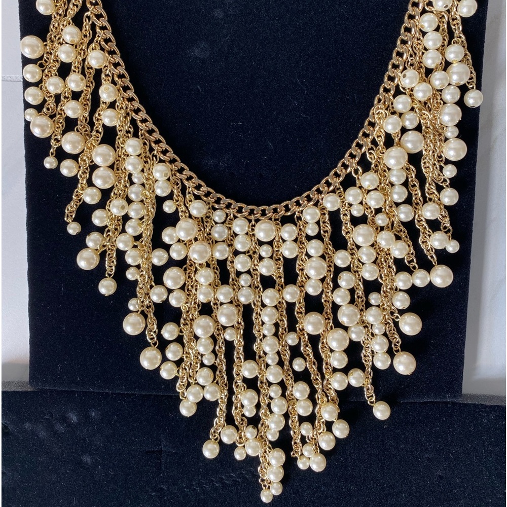Scassi pearl and gold statement necklace
